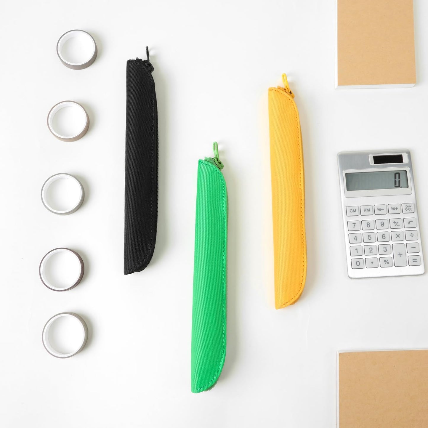 Pencil Case Durable Pencil Pouch for Pens School Featuring Oxford Lap Design (Khaki,Oxford)