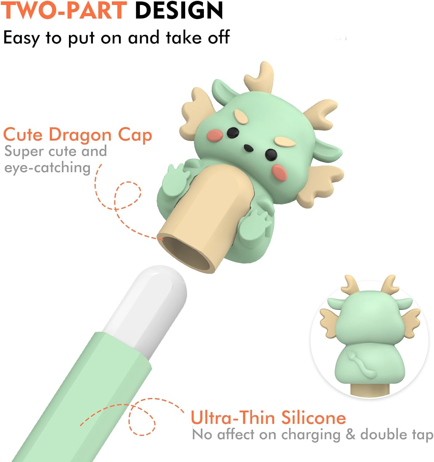 NIUTRENDZ Cute Bear Apple Pencil Case for Apple Pencil 2nd Generation Case Silicone Protective Cover Sleeve Skin Accessories (Brown, Apple Pencil 2nd Generation)