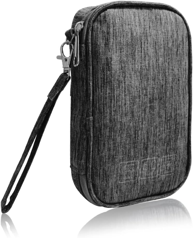 Electronic Organizer Bag Cable Organizer Travel Cord Organizer Case Pouch Portable Carrying Case for Charger Hard Drive Earphone USB SD Card (Black)