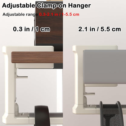 Headphone Hook - Adjustable Clamp-on Headphone Holder, Under Desk Gaming Headset Holder Mount Hook with Rotating Clamp (Black)