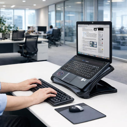 MAX SMART Laptop Lap Pad Laptop Stand with Attached Mouse Pad, Cushion and USB Cooling Fan, Non-Slip Heat Shield Tablet Computer Stand for Sturdy Work Station for Home, Office, Bed Sofa, Couch and Car