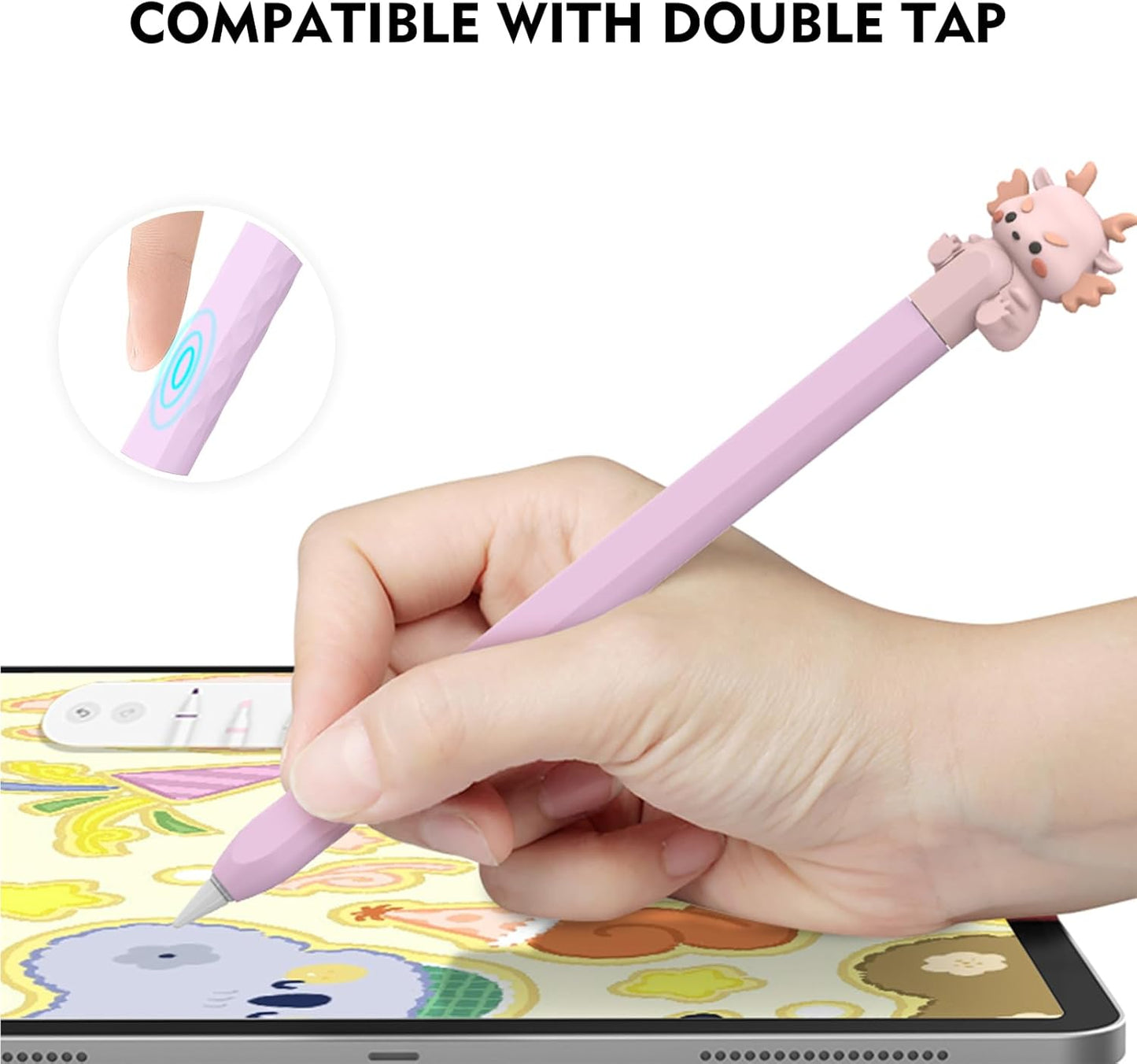 NIUTRENDZ Cute Bear Apple Pencil Case for Apple Pencil 2nd Generation Case Silicone Protective Cover Sleeve Skin Accessories (Brown, Apple Pencil 2nd Generation)