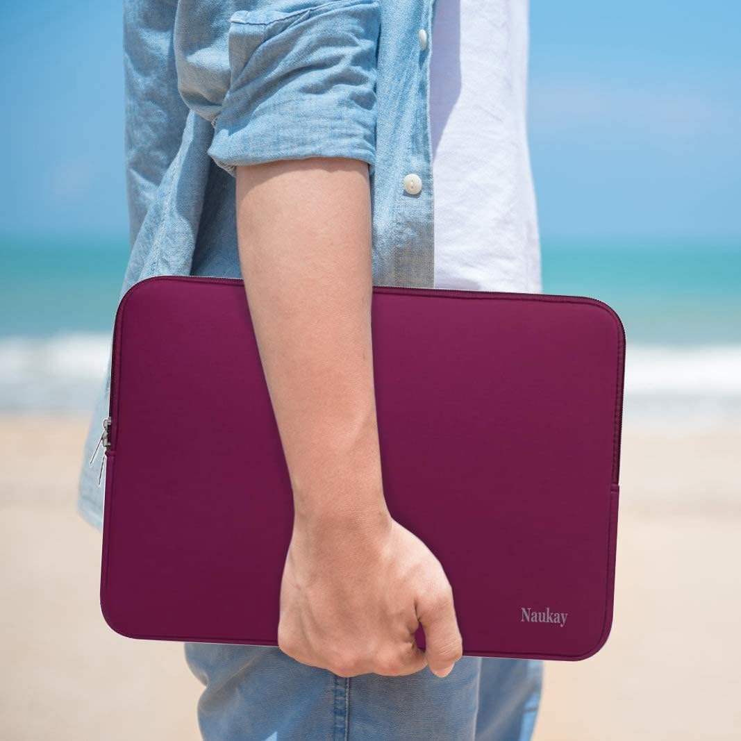 Naukay Laptop Sleeve Case, 15.6 Inch,Resistant Neoprene Notebook Computer Pocket Case/Tablet Briefcase Carrying Bag Compatible Asus/Dell/Fujitsu/HP/Sony/Toshiba/Acer- (Black)