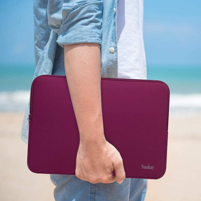 Naukay Laptop Sleeve Case, 15.6 Inch,Resistant Neoprene Notebook Computer Pocket Case/Tablet Briefcase Carrying Bag Compatible Asus/Dell/Fujitsu/HP/Sony/Toshiba/Acer- (Black)