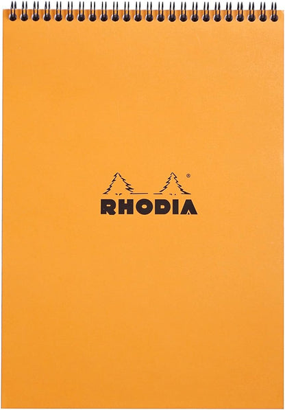 Rhodia #16 Wirebound Notepad 5.8" x 8.3" Dot Pad, Orange Cover
