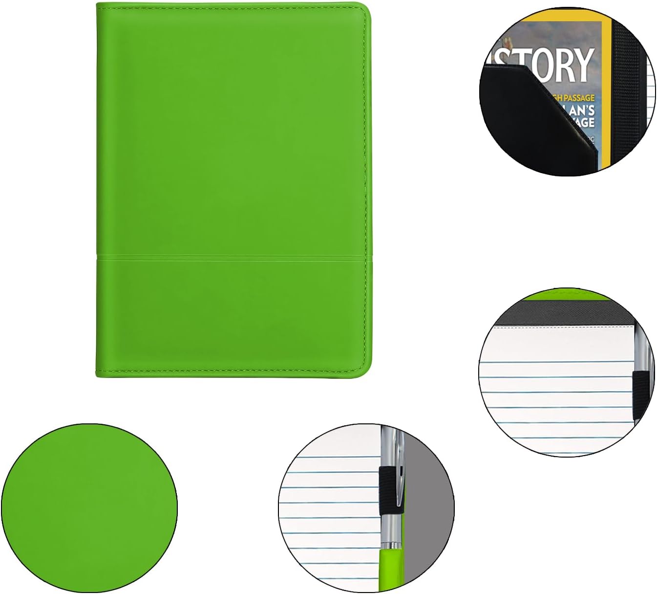 Padfolio/Portfolio Binder, Mini Padfolio Portfolio Binder 5 x 8 Legal Writing Pad, A5 Document Organizer Folder for Men Women, Black