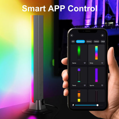 velted RGB Light Bar, Music Sync RGB IC LED Lights Bars, USB Powered Ambient Lighting, Remote Control Color Changing Gaming TV Backlight, 8 Dynamic Modes for PC Room Monitor Desk