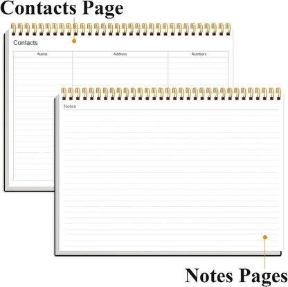 Weekly Productivity Planner - 8" x 11" Dashboard Desk Pad/Planner, Habit Tracker, Spiral Undated Weekly Planner for Office/School/Home, 54 Weeks, Black