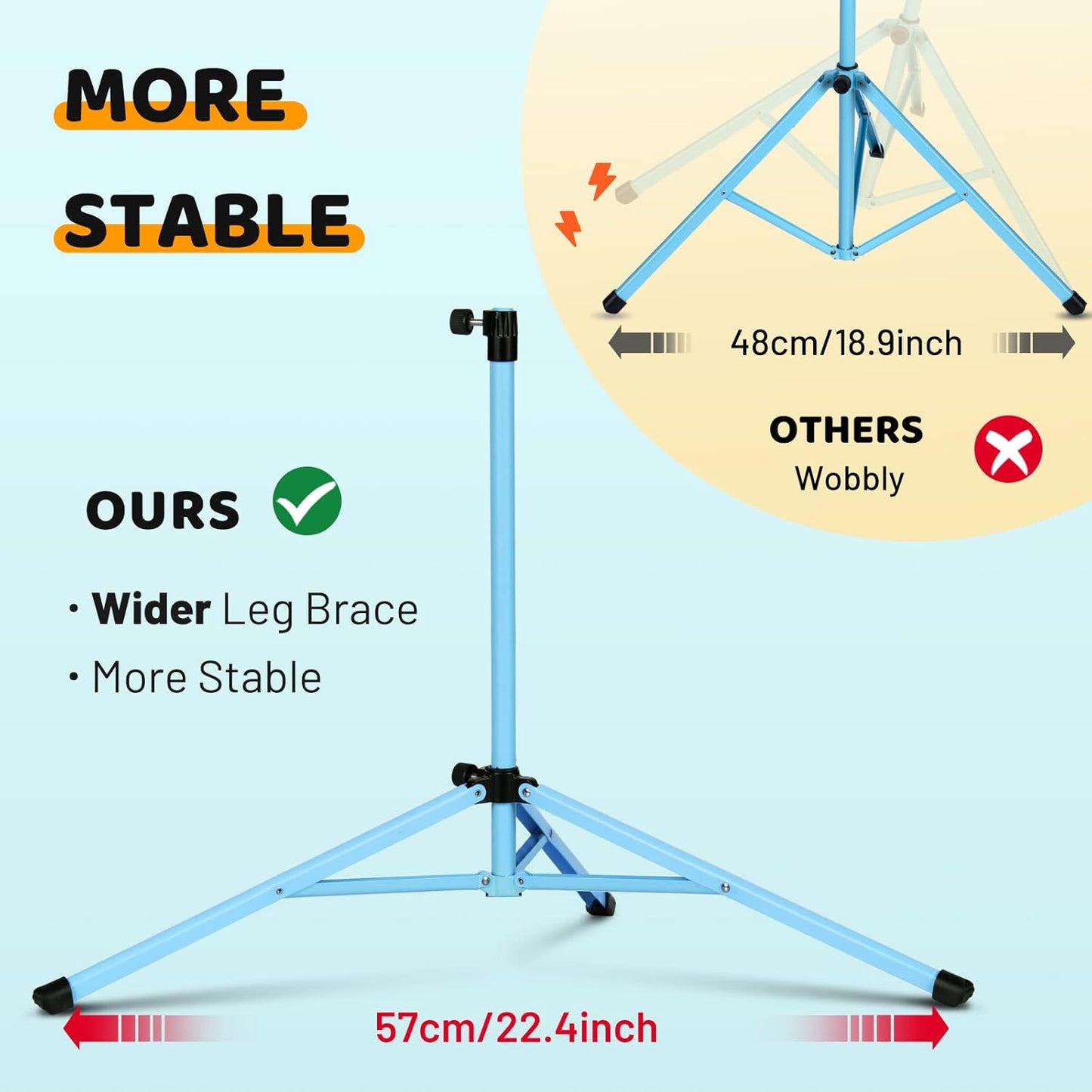 CAHAYA Portable Sheet Music Stand: Dual Use Desktop Book Holder Folding Lightweight Extra Stable Reinforced with Carrying Bag and Clip for Students Musicians Height Adjustable up to 54.3" CMS0204