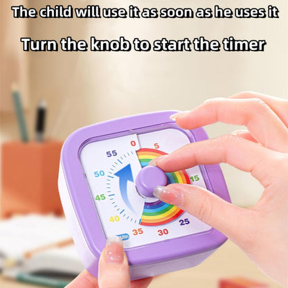 Kids Visual Timer Cute Rainbow - 60 Minute Countdown Timer Time Management for Kids and Adults, Timer for Cooking Classroom Meeting (Purple)