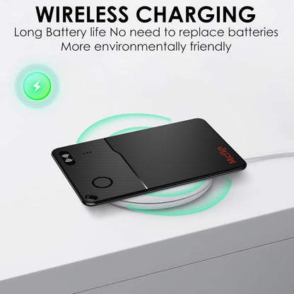 Wallet Tracker Card (Both iOS and Android) | No Monthly Fee | Waterproof | Wireless Charging | Anti-Lost, Thin Bluetooth Smart Card Finder for Wallet, Luggage, Backpack