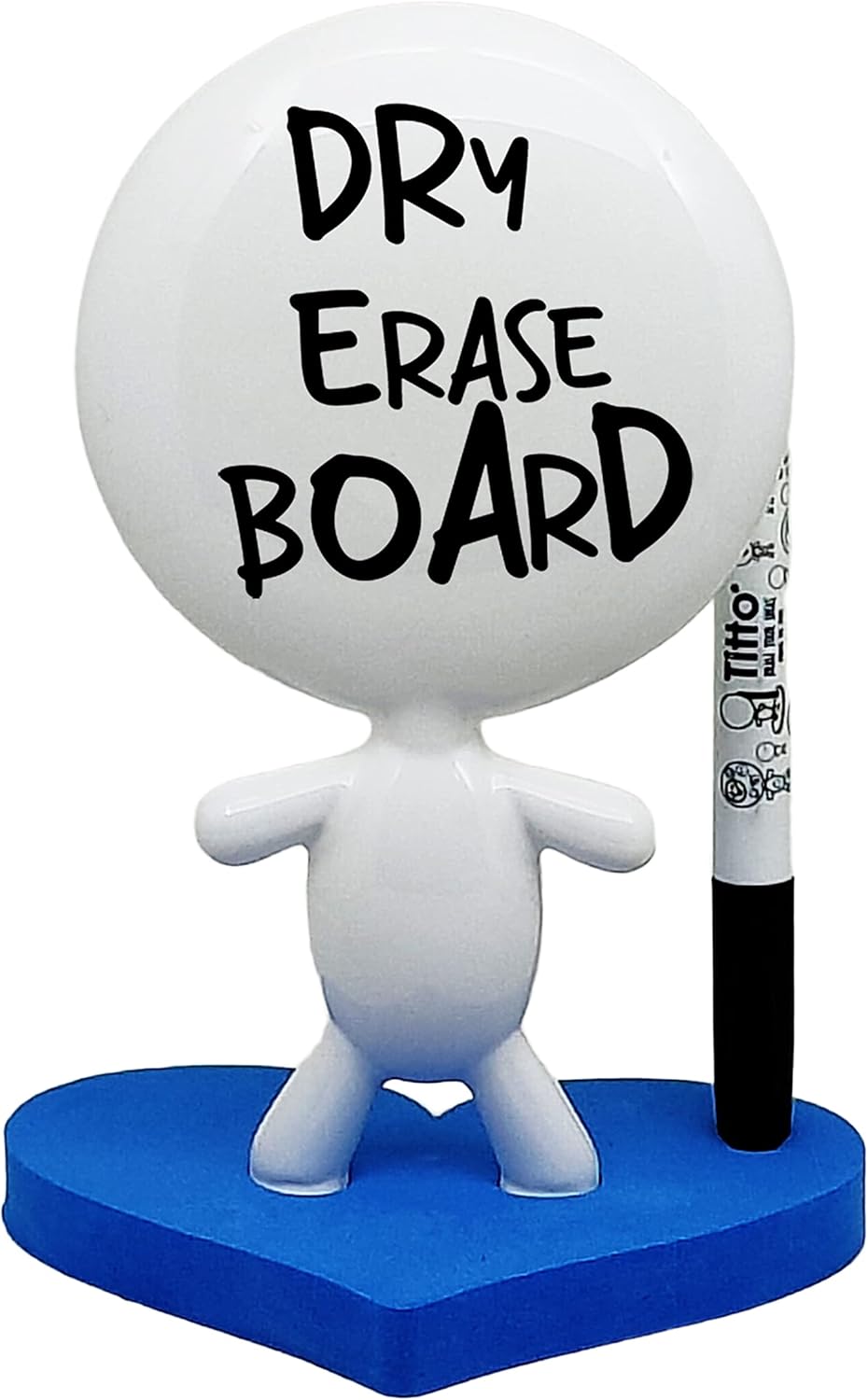 Dry Erase Board - TITTO in Love, Draw Your Ideas - Ceramic Doll - Black Office Design Desk - Coworkers Office Home Gift (Black)