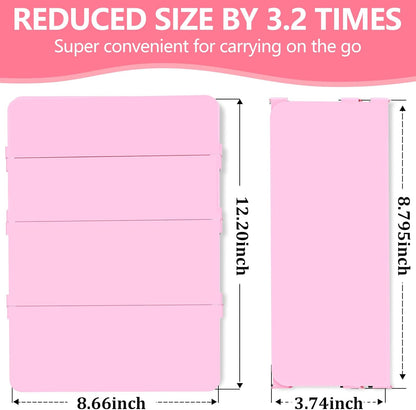 Nursing Clipboard Foldable-4 Layers Aluminum Nurse Foldable Clipboard Nursing Medical Edition Cheat Sheets, Pocket Size Pen Clip for Nurses Students School and Doctors-Pink