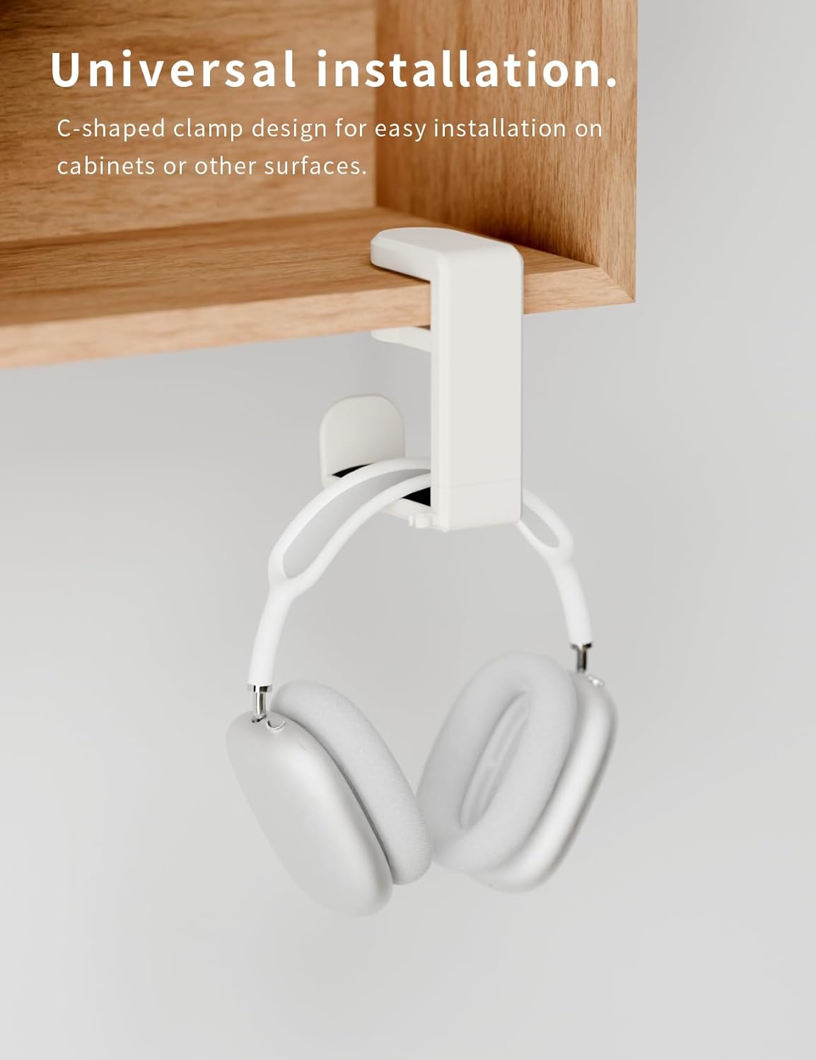 Headphone Hook - Under Desk Headphone Holder with 360-Degree Adjustable Rotation, Black