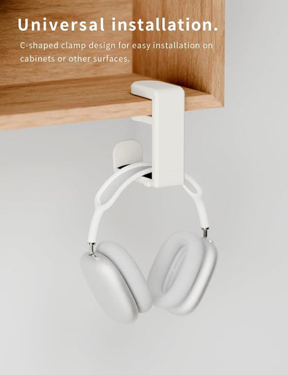 Headphone Hook - Under Desk Headphone Holder with 360-Degree Adjustable Rotation, Black