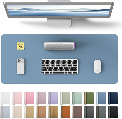 YSAGi Leather Desk Pad Protector, Large Mouse Pad, Non-Slip PU Leather Desk Blotter, Waterproof Writing Pad for Office and Home (31.5" x 15.8", Eggshell) - Colors A