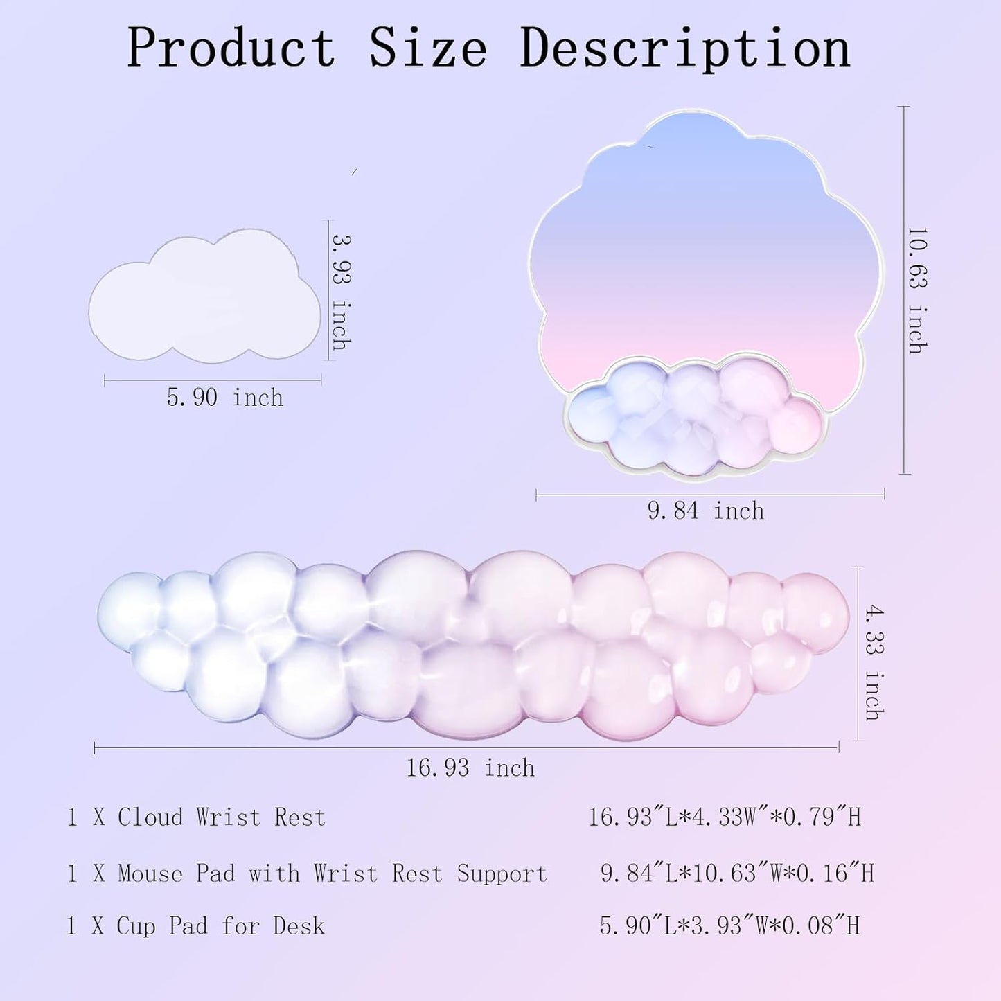Cloud Keyboard Wrist Rest Dark Green Mouse Pad with Wrist Rest Ergonomic Wrist Pad Memory Foam Non-Slip Wrist Support for Computer Laptop Gaming Home Office Relief Typing Pain Green