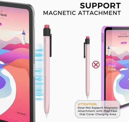 TRONWIN iPencil Case Sleeve Silicone Protective Cover Perfect Grip Skin Classic Design with Sturdy Clip Compatible with Apple Pencil 2nd Generation (Classic)