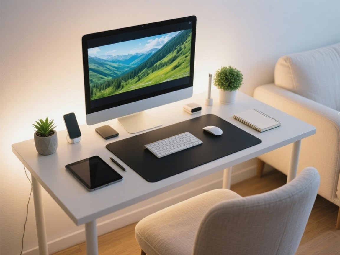 Desk Pad Mat Dual-Sided Natural Cork and PU Leather Non-Slip Water-Resistant Desk Matt for Desktop