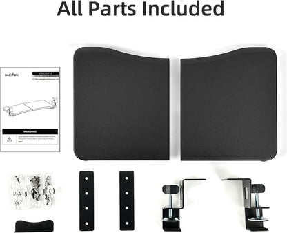 suptek Keyboard Tray Under Desk Pull Out with C Clamp Mount, Computer Keyboard & Mouse Tray, 25.6 (30 Including Clamps) x 11.8 inch Slide-Out Platform Computer Drawer for Typing, Black, DSF1