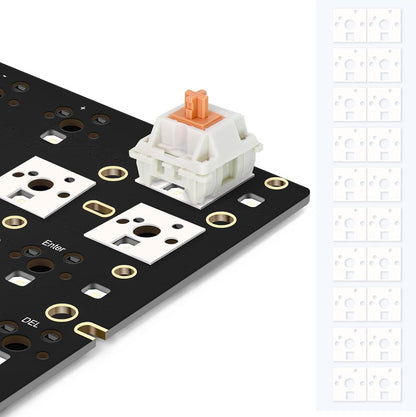 RUNJRX Keyboard PE Switch Pads 0.5mm Thick for 61/64/87/100/104/108 Hot Swap 120Pcs,White