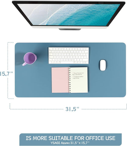 YSAGi Non-Slip Leather Desk Pad, Waterproof Laptop Computer Desk Keyboard Mat, Table Protector Blotter Mat, Large Mouse Pad for Office/Work/Home/Decor(Black, 31.5" x 15.7")