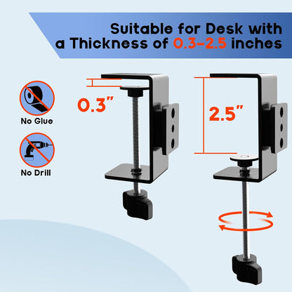 Desk Cup Holder with Large Metal Clamp, Fits Maximum Diameter of 3.38 inches Bottles, Anti-Spill Cup Holder Suitable for Tables, Porch Swings, and Patio Chairs. (Large)