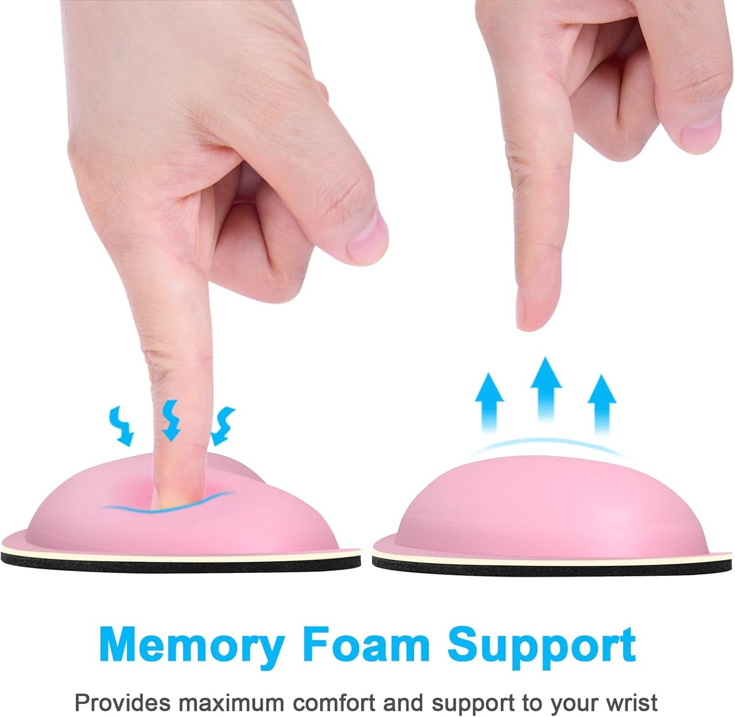 Dapesuom Mouse Wrist Rest, Ergonomic Memory Foam Mouse Wrist for Computer Desk Mats Support, PU Leather Hand Rest Pad Cushion for Gaming, Laptop, Men, Women, Pain Relief & Easy Typing, Black