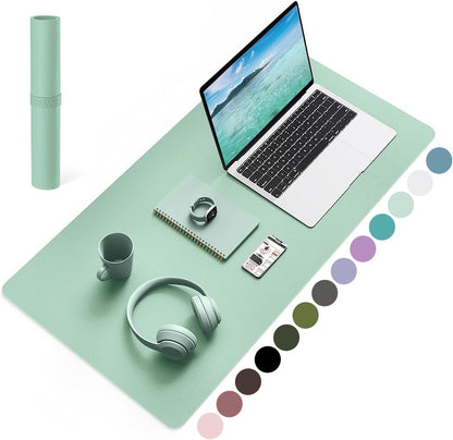 YSAGi Non-Slip Leather Desk Pad, Waterproof Laptop Computer Desk Keyboard Mat, Table Protector Blotter Mat, Large Mouse Pad for Office/Work/Home/Decor(Black, 31.5" x 15.7")