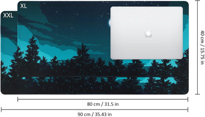iCasso Desk Cover Mat, Office Mouse Pad, Desk Protector Mat, Extra Large Matt for Desktop,Anti-Slip XXL Big Mousepad with Stitched Edges for Computer Keyboard Retro Black - Colors A