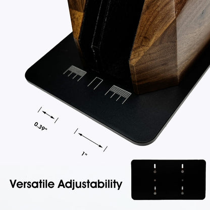 Vertical Laptop Stand for Desk, Dual Slot Wood Laptop Holder to Dock MacBook, MacBook Pro and & Gaming Laptops, Solid Black Walnut, Geometric Sculpted Craftsmanship