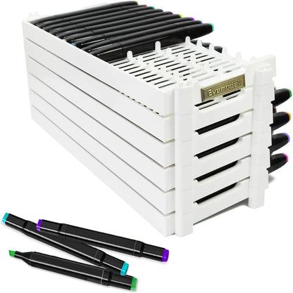 Universal 6 Layers Tray Universal Marker Storage Rack, Penholder Display for 90 Pens SN01 Pencil Organizer Holder for Desk (Clear-6 layers)
