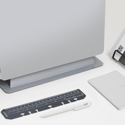 SenseAGE Laptop Stand for Desk, Office, Ergonomic Notebook Stand, Foldable & Portable Travel FlatStand, Lightweight, Anti-Slip, Compatible with MacBook Air, Pro, and Up to 15.4" Laptops (Charcoal)