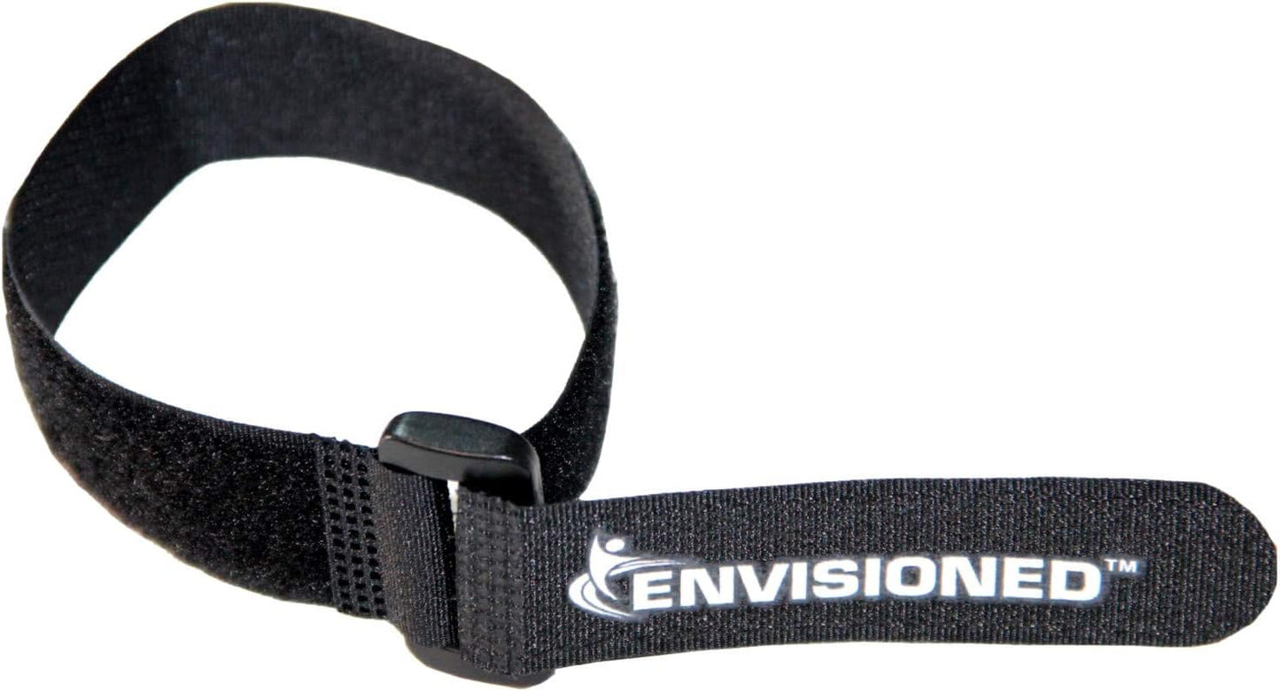 ENVISIONED Reusable Cinch Straps 2" x 40" - 6 Pack, Multipurpose Strong Gripping, Quality Hook and Loop Securing Straps (Black) - Colors B
