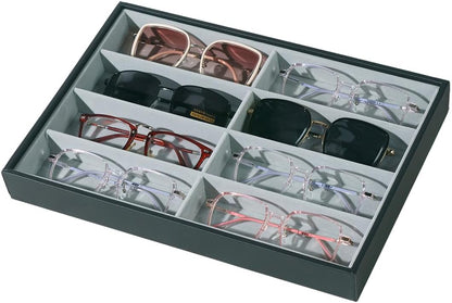 Glasses Holder Box Drawer Sunglass Organizer for Men Clear Storage Case 8 Slot Multiple Reading Glasses Display