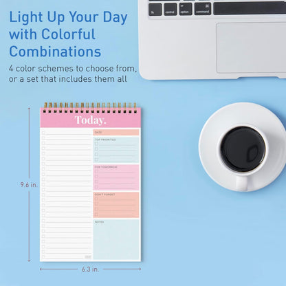 Sweetzer & Orange Daily & Weekly To Do List Notepad – Undated Work Planner & Organizer with Wish List Section, 52-Sheet Coiled Task Pad for Productivity – MAUVE To Do List Notebook for Work