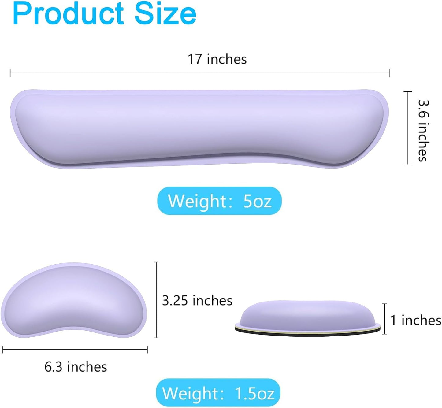 Dapesuom Mouse Wrist Rest, Ergonomic Memory Foam Mouse Wrist for Computer Desk Mats Support, PU Leather Hand Rest Pad Cushion for Gaming, Laptop, Men, Women, Pain Relief & Easy Typing, Black