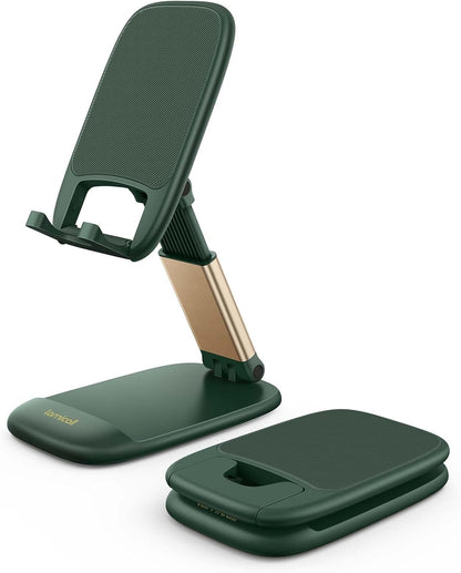 Lamicall Cell Phone Stand for Desk - [Height Adjustable] Foldable Mobile Phone Holder, Portable Stand for iPhone 17 16 15 14 13 12 11 Pro Max Plus Air, Galaxy S25, Office Gift, Telephone Accessories
