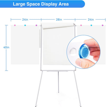 Easel Whiteboard - Magnetic Portable Dry Erase 36 x 24 Tripod Height Adjustable, 3' x 2' Flipchart Easel Stand White Board for Office or Teaching at Home & Classroom (36x24 White)
