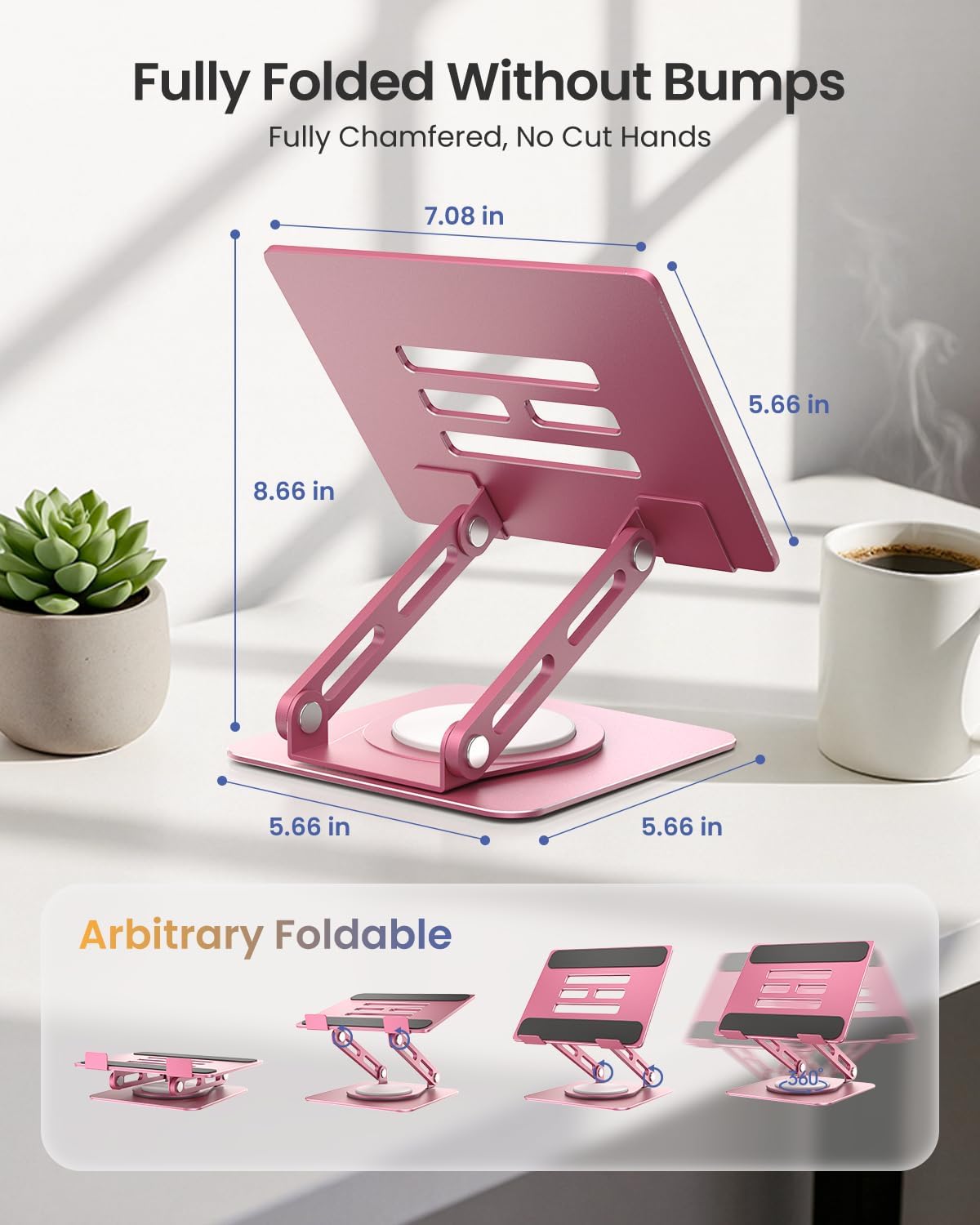 LOXP Adjustable Tablet Stand, 360 Rotating iPad Stand with Heavy-Duty Base, Tablet Holder Compatible with 4.7-16.9" Device, iPad Pro Air Mini, Kindle, Surface Tablet, Portable Monitors - Black