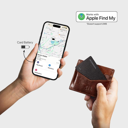 SPOTMINDERS Apple MFi Certified Wallet Tracker PRO for Travel Credit Card Design Works with Apple Find My IP68 Waterproof Rechargeable Tracking Card for Wallet Luggage Passport 0.07in Slim Item Finder