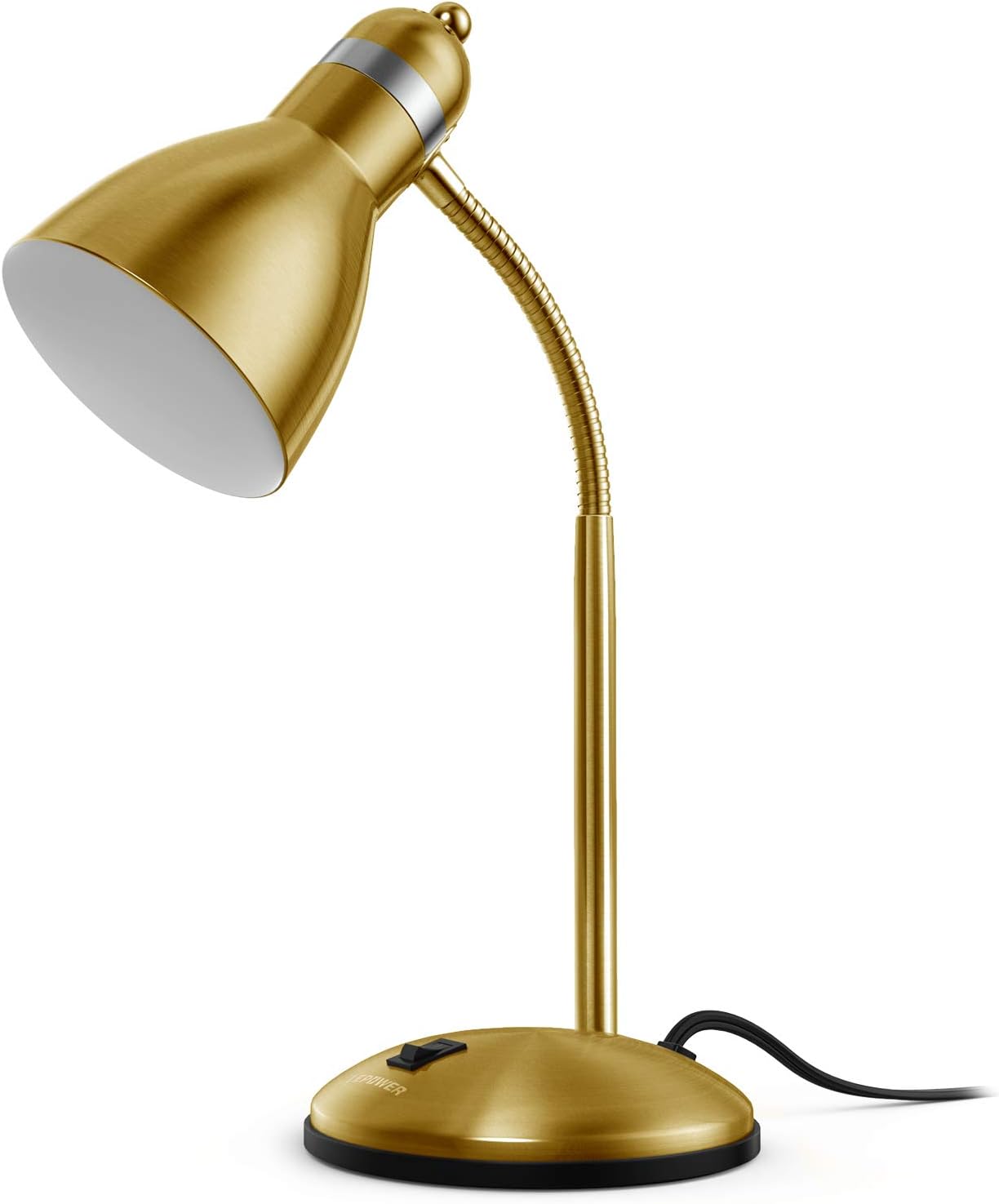 LEPOWER Metal Desk Lamp, Eye-Caring Table Lamp, Study Lamps with Flexible Goose Neck for Bedroom, Home Office (Matte Black)