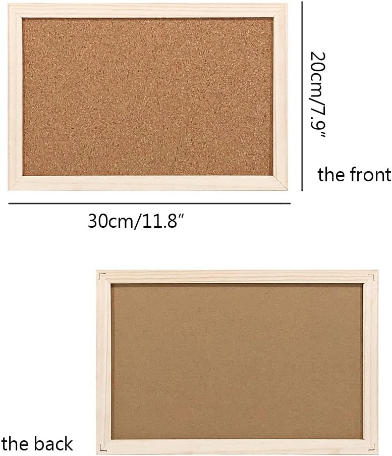 Cork Board 7.9" x 11.8" Wooden Framed Bulletion Board Decorative Hanging Message Board for Home School Office
