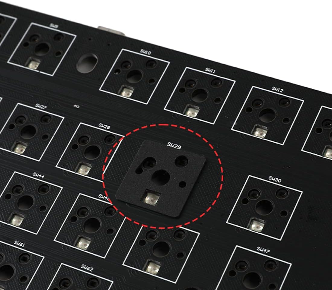 DUROCK Keyboard Switch Pads 0.5mm Poron Foam Swithes Pad Keyboard Switches Sound Dampeners for Hot Swap Mechanical Keyboards (Black, 120pcs)