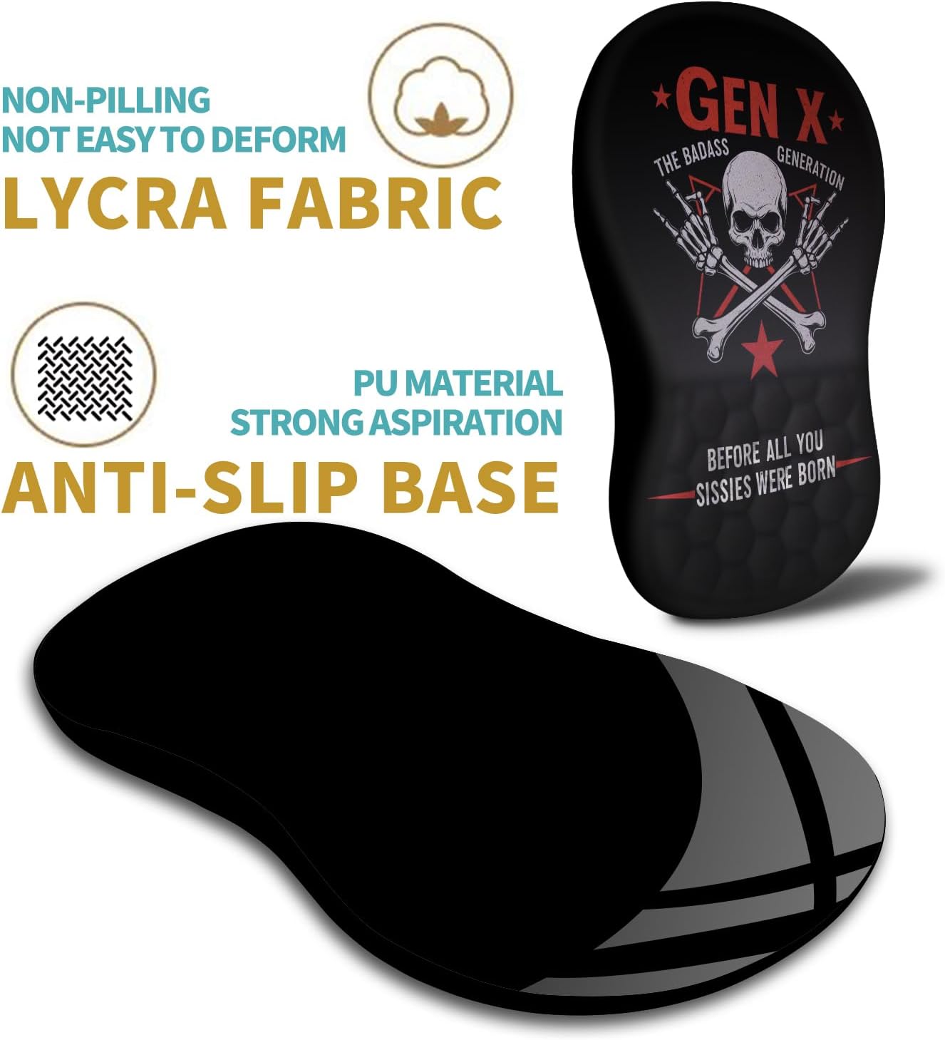 Hokafenle Ergonomic Mouse Pad Wrist Support with Massage Design, Wrist Rest Pain Relief Mousepad with Memory Foam&Non-Slip PU Base, Mouse Pads for Wireless Mouse & Desk (12x8 inch,Black)