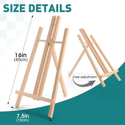 ESRICH 24 Pack 11.8" Wood Easels,Tabletop Easel for Painting,Painting Party, Displaying Canvases, Kids Student Table School Desktop, Portable Canvas Photo Picture Sign Holder
