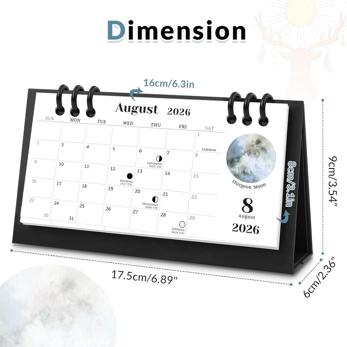 KONVINIT Small Desk Calendar 2026-2027, 6.3" x 3.1", 2026 Desk Calendar - Runs From January 2026 Until December 2027, 24 Months Mini Desktop Calendar for School, Home and Office Supplies