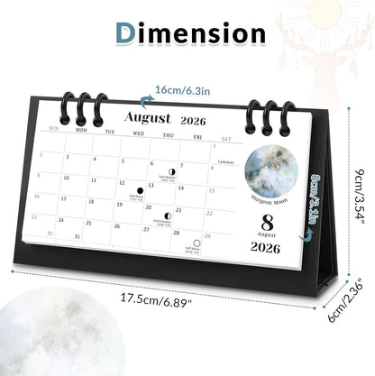 KONVINIT Small Desk Calendar 2026-2027, 6.3" x 3.1", 2026 Desk Calendar - Runs From January 2026 Until December 2027, 24 Months Mini Desktop Calendar for School, Home and Office Supplies
