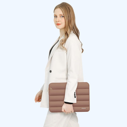 MOSISO Laptop Case 13.3 inch,13-13.3 inch Puffy Laptop Sleeve Compatible with MacBook Neo/Air 13.6 M5 M4 M3 M2 M1/Pro 13/14,HP Dell ASUS Lenovo,Polyester Horizontal Bag with Small Case, Sand