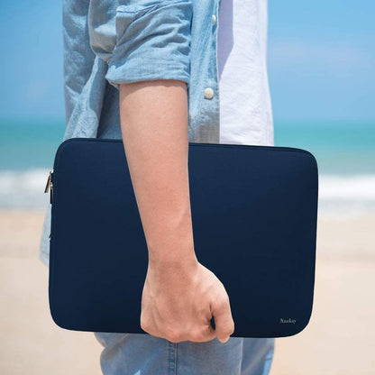 Naukay Laptop Sleeve Case, 15.6 Inch,Resistant Neoprene Notebook Computer Pocket Case/Tablet Briefcase Carrying Bag Compatible Asus/Dell/Fujitsu/HP/Sony/Toshiba/Acer- (Black)